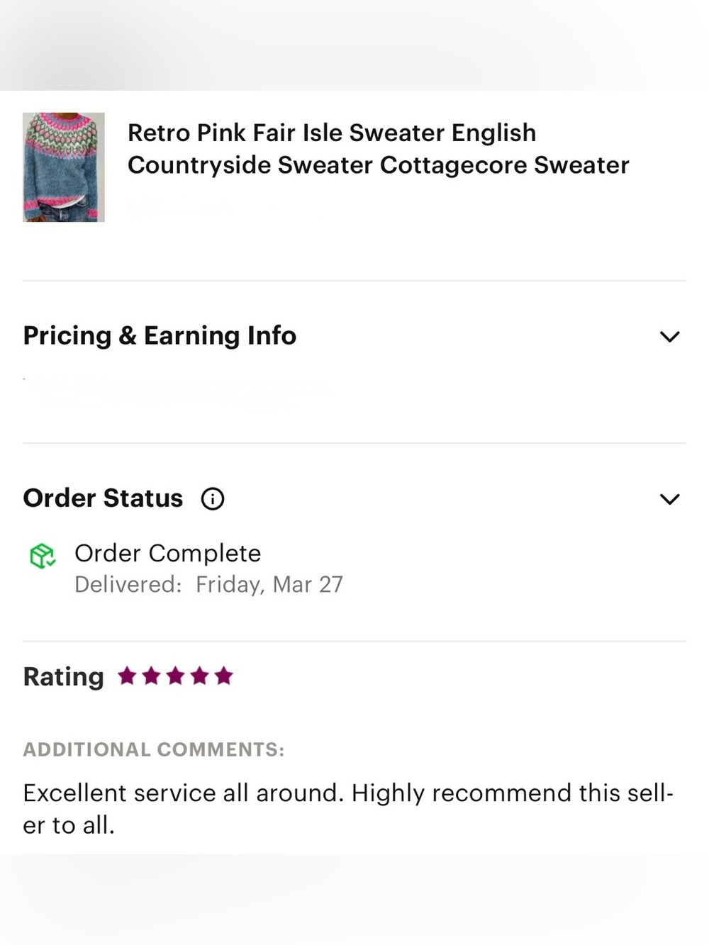 Retro Pink Fair Isle Sweater
English Countryside Sweater
Cottagecore Sweater - Picture 10 of 13
